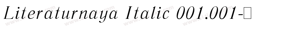 Literaturnaya Italic 001.001字体转换